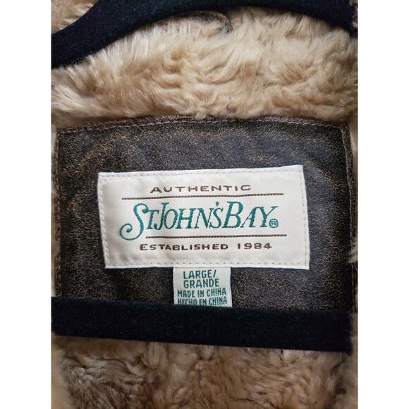 Vintage Leather Full Zip Sherpa Lining Jacket Coat‎ Womens Brown Leather y2k - Picture 3 of 8